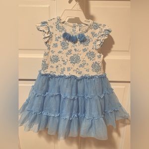 Little Me blue dress. Size 12 month.